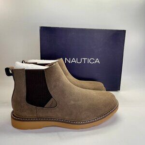 Nautica Grandt Mens Casual Chukka Boot Size 10 Mushroom Taupe Faux Suede
